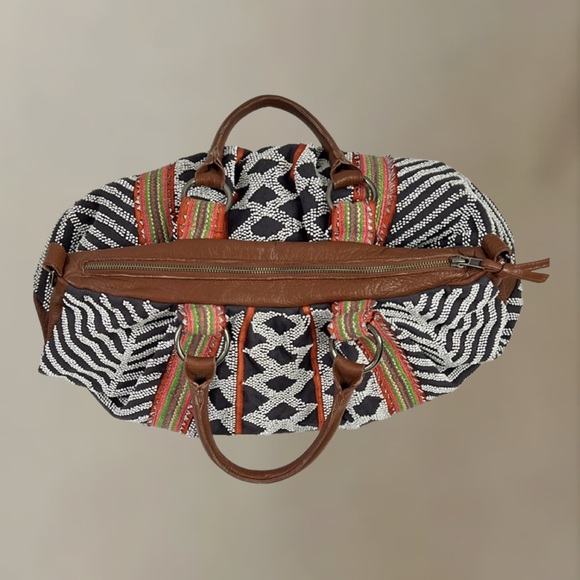 Anthropologie Lucky Penny Beaded Boho Geometry Bag Purse Tote - Picture 8 of 11